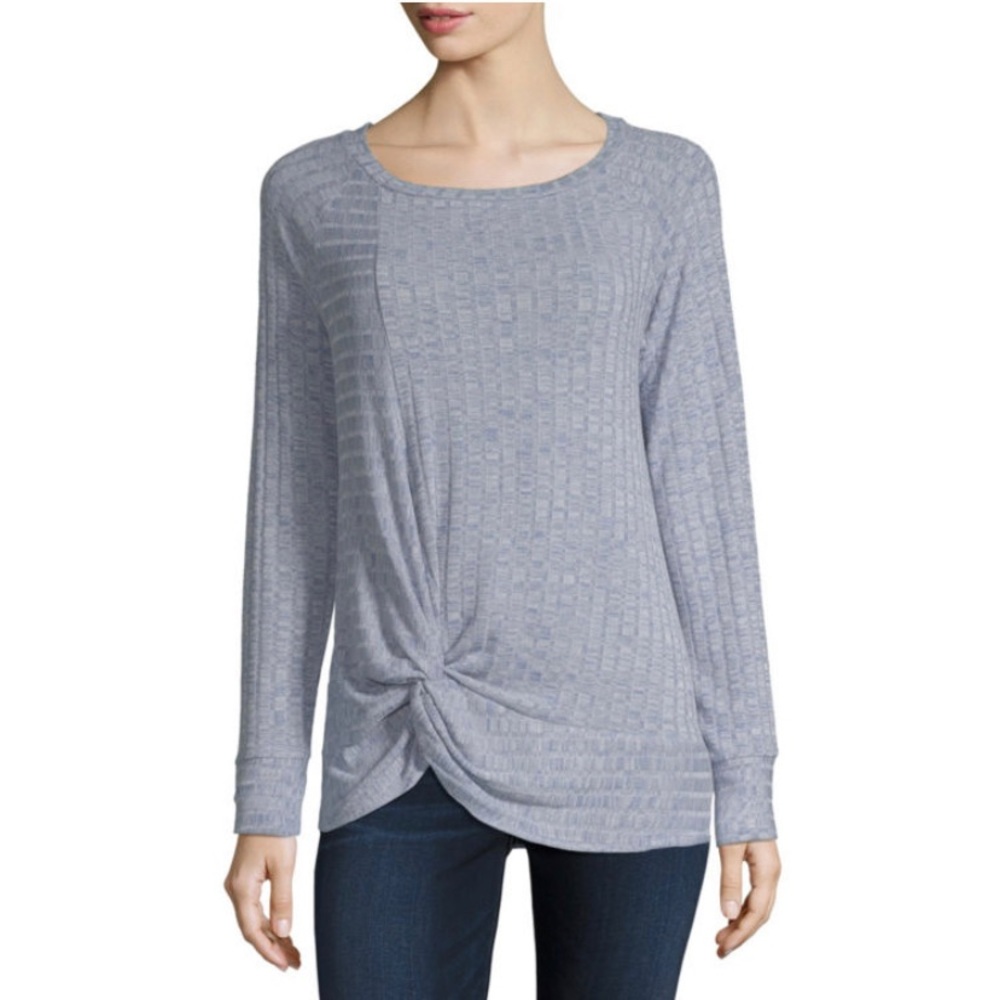NWT a.n.a. Long Sleeve Side Knot Knit Blouse